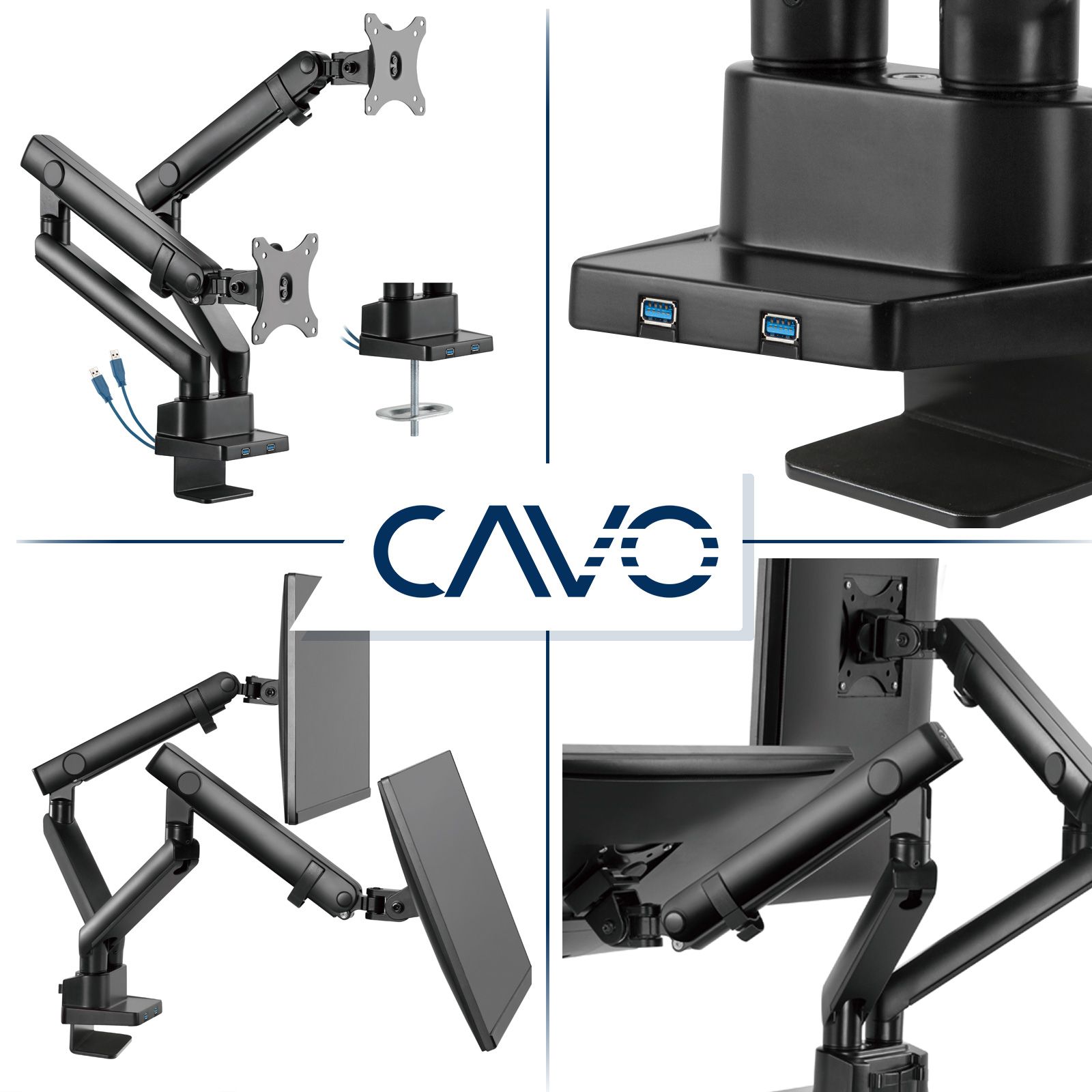 CAVO Motion 17-32 Zoll mit USB Anschluss 2-armige schwenkbare